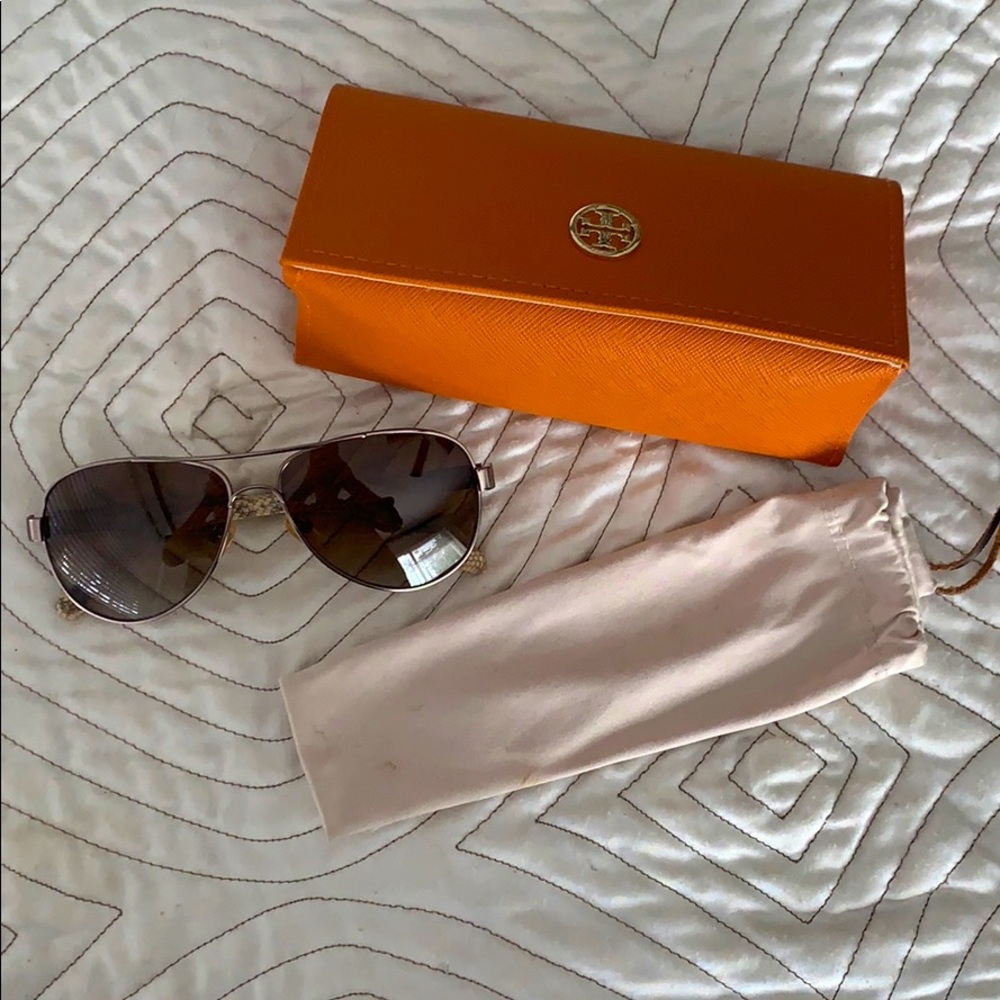 Tory Burch: Snake Skin Sun Glasses
